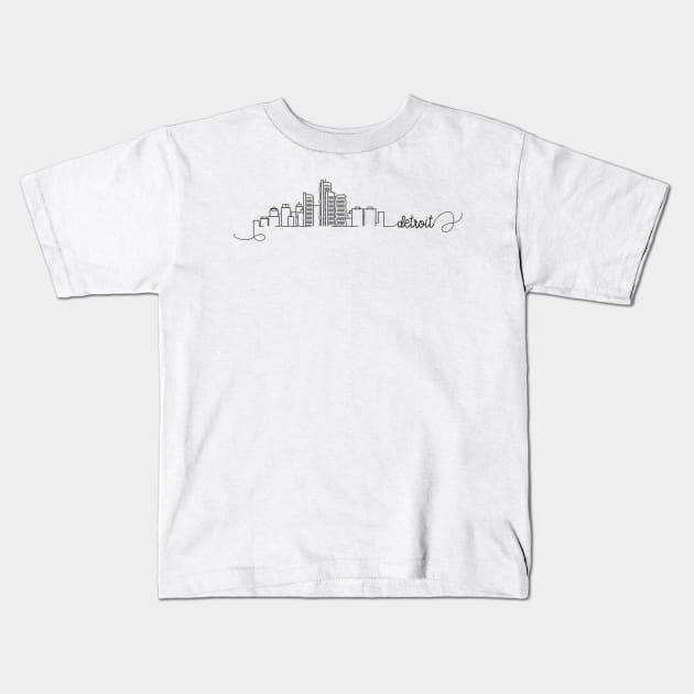 Detroit City Signature Kids T-Shirt by kursatunsal